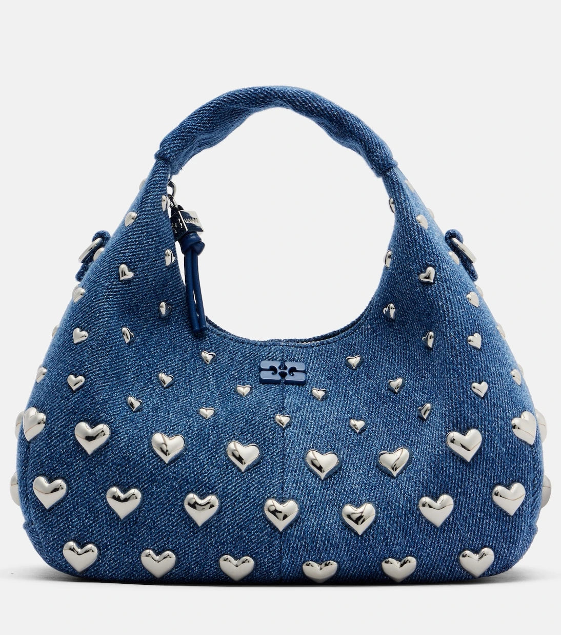 Ganni - Mini studded denim top-handle bag