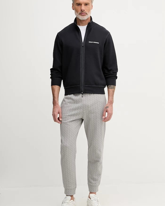 Armani Exchange erkek pamuk fermuarlı sweatshirt