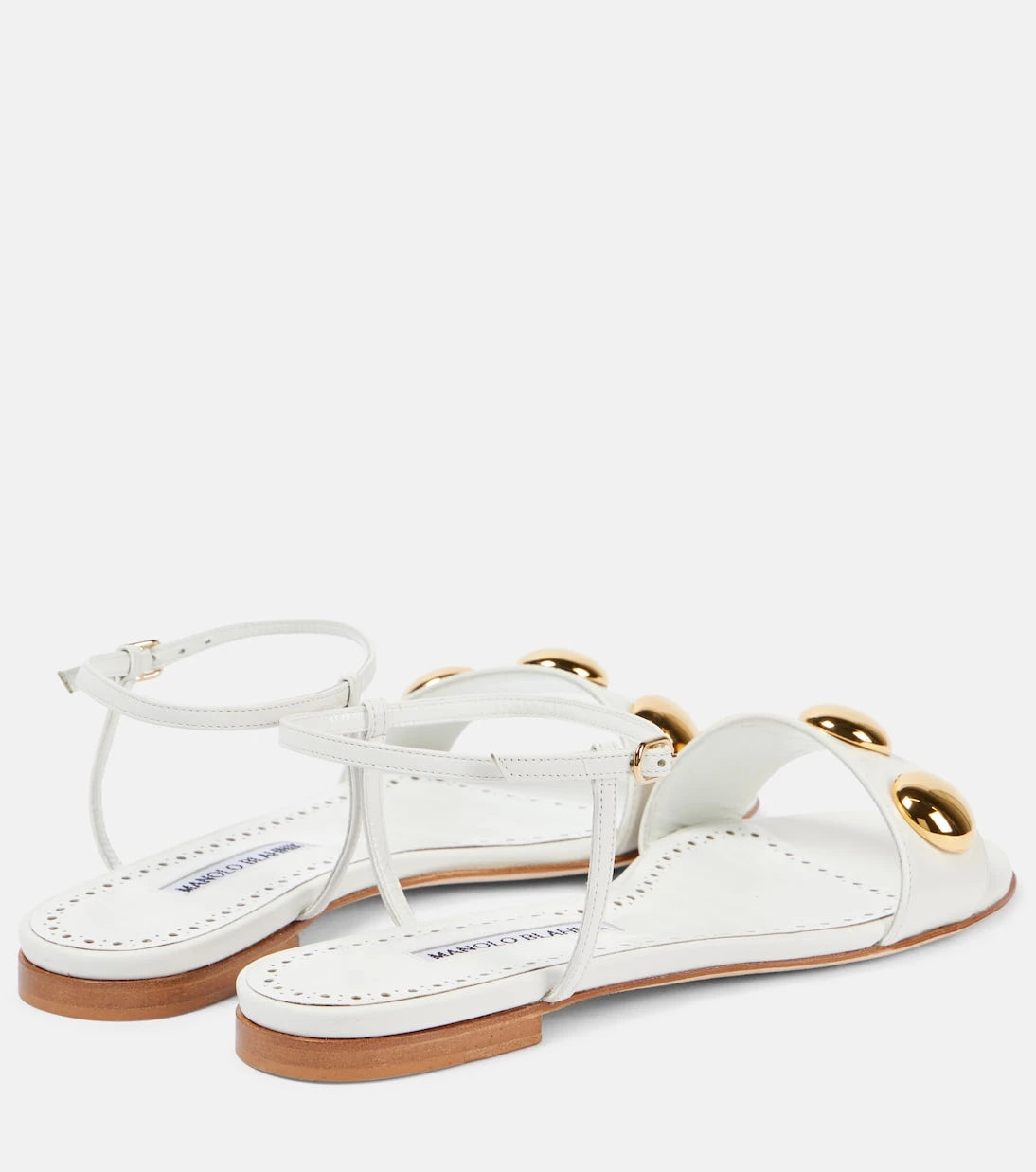 Manolo Blahnik - Chaouhen embellished leather sandals
