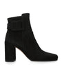 Roger Vivier Black Suede Polly Ankle Boots 85
