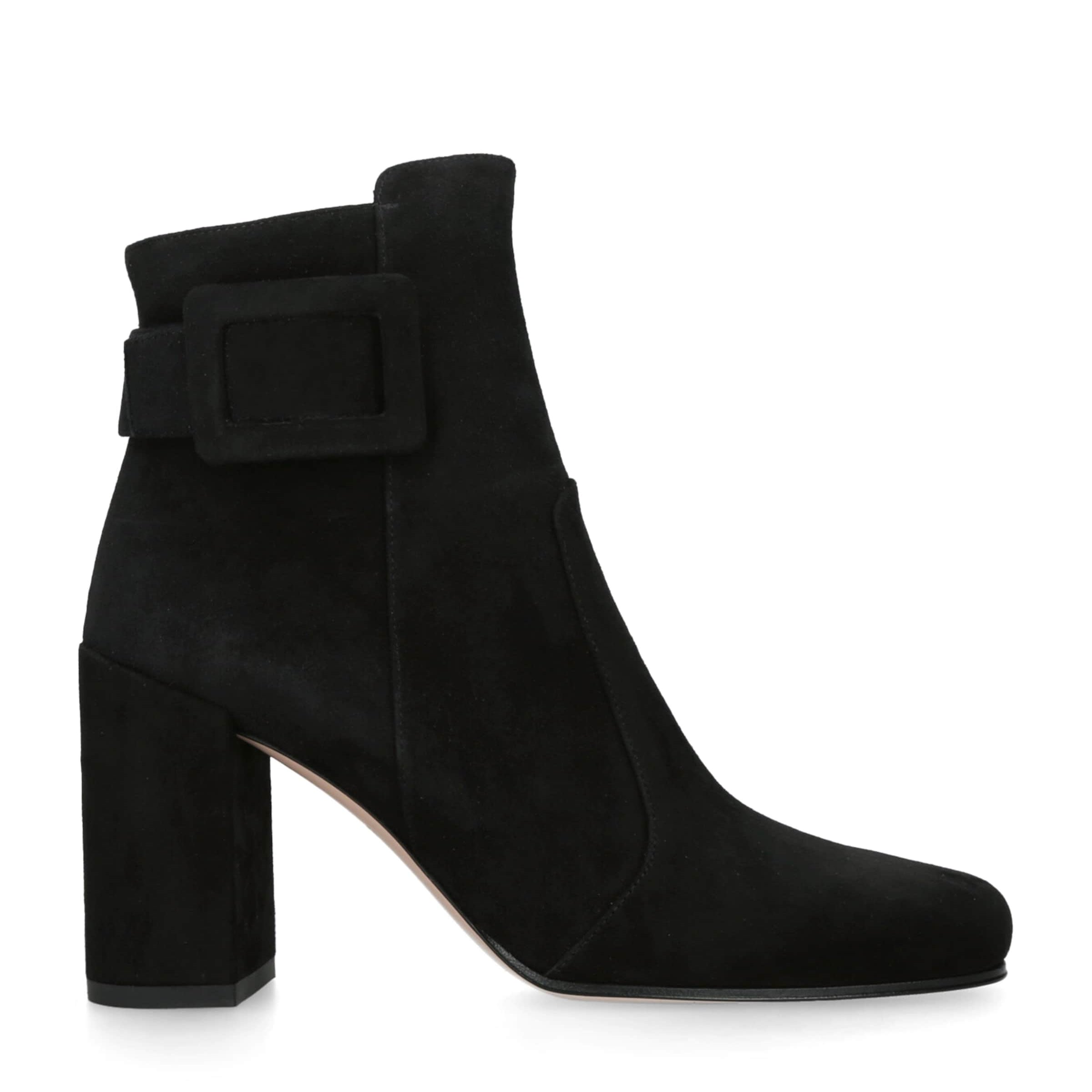 Roger Vivier Black Suede Polly Ankle Boots 85