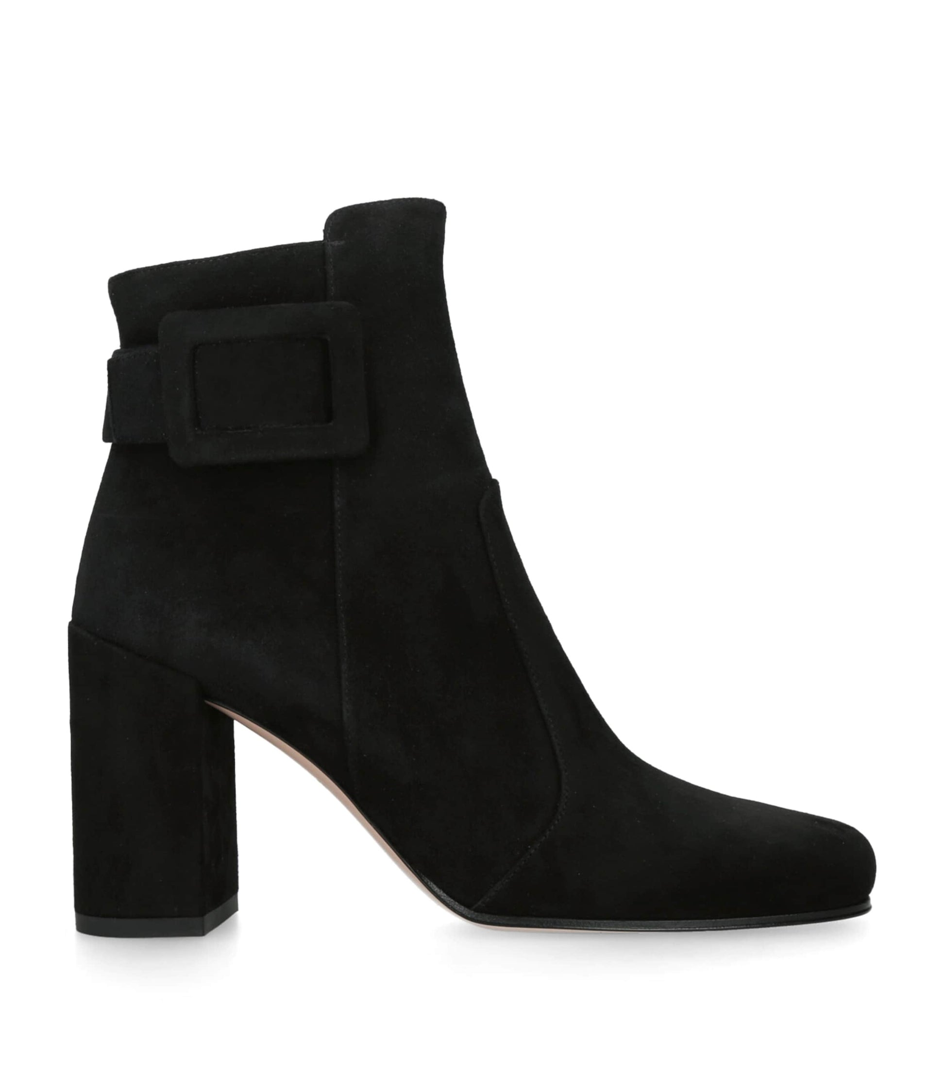 Roger Vivier Black Suede Polly Ankle Boots 85