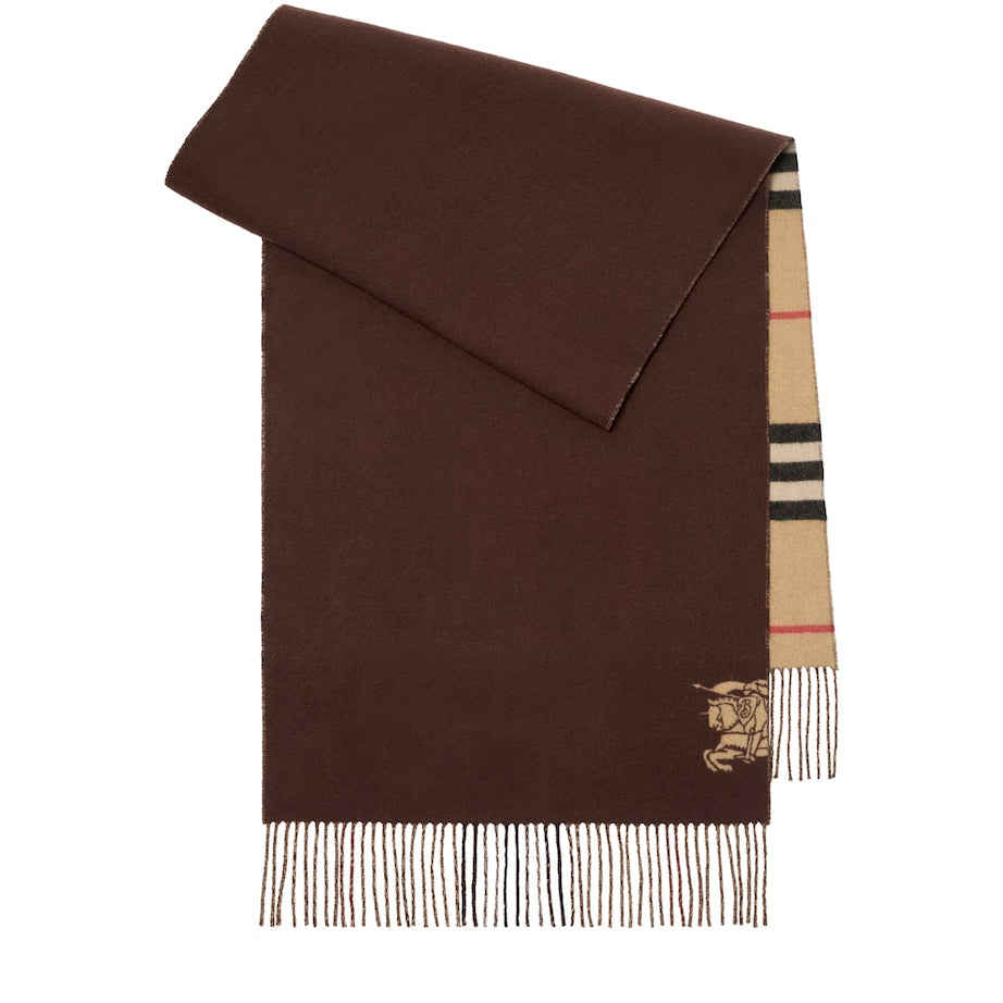 Beige Cashmere Wide Reversible EKD Scarf