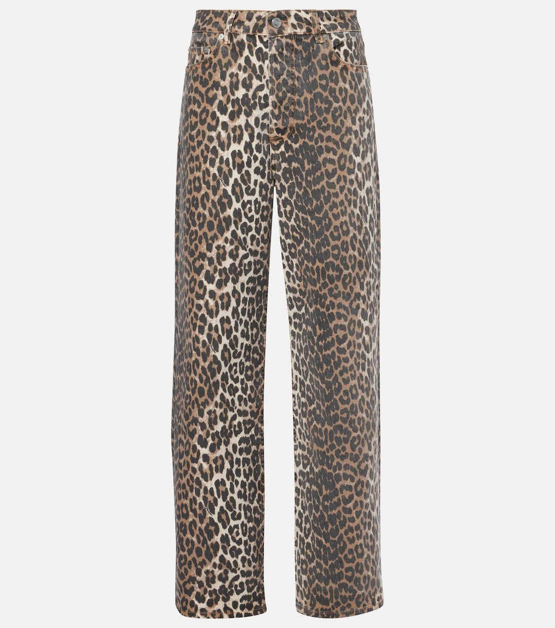 Ganni - Izey leopard-print straight jeans
