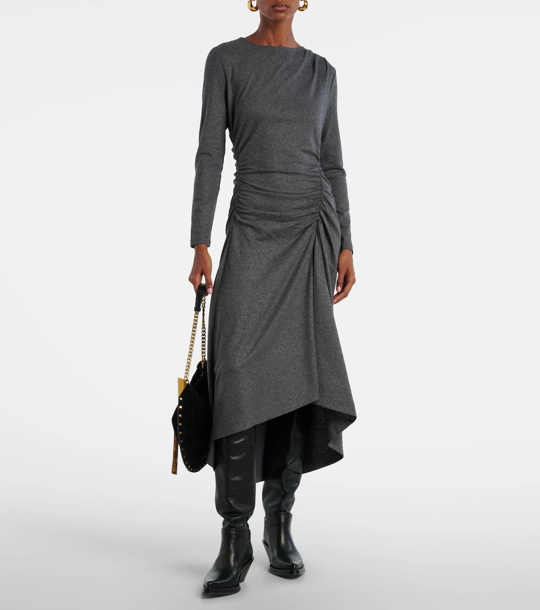 Veronica Beard - Theodora ruched wool-blend midi dress