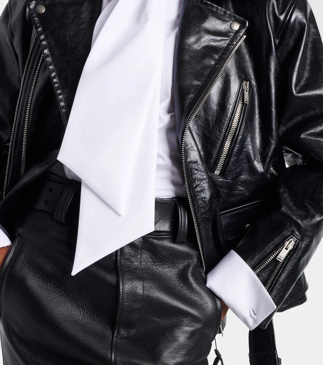 Saint Laurent - Padded leather biker jacket