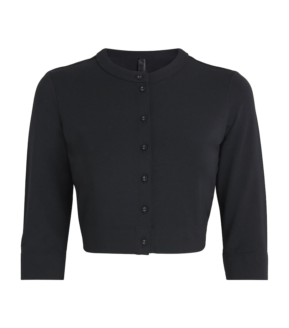 Skims Black Smooth Lounge Cropped Cardigan