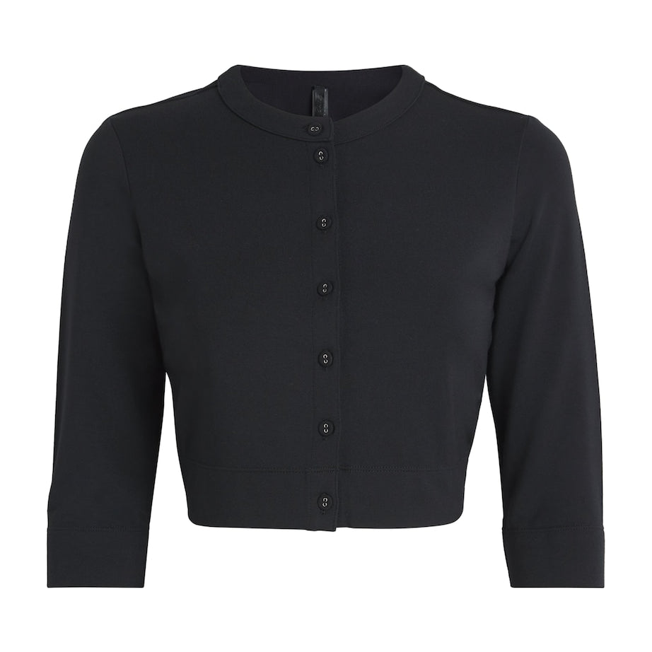 Skims Black Smooth Lounge Cropped Cardigan