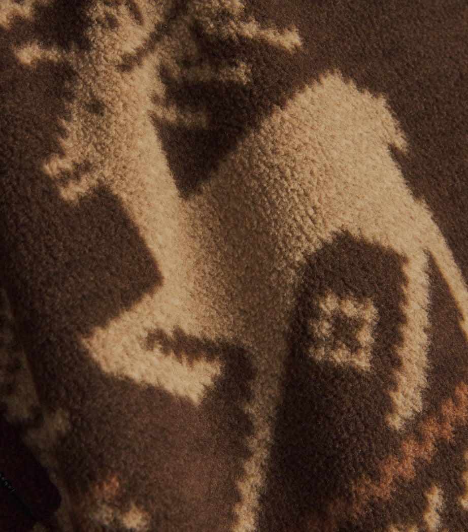 Brown Fleece Fair Isle Quarter-Zip Sweatshirt
