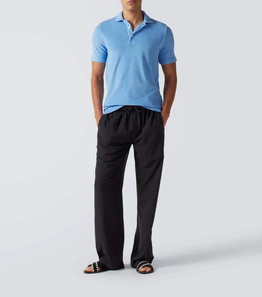 Fedeli - Cotton terry polo shirt