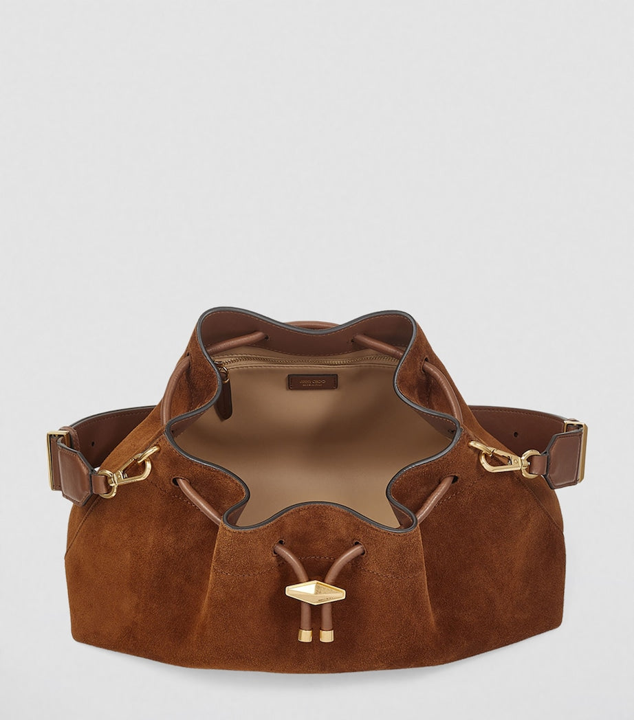 Jimmy Choo Multi Medium Suede Cinch Bucket Bag