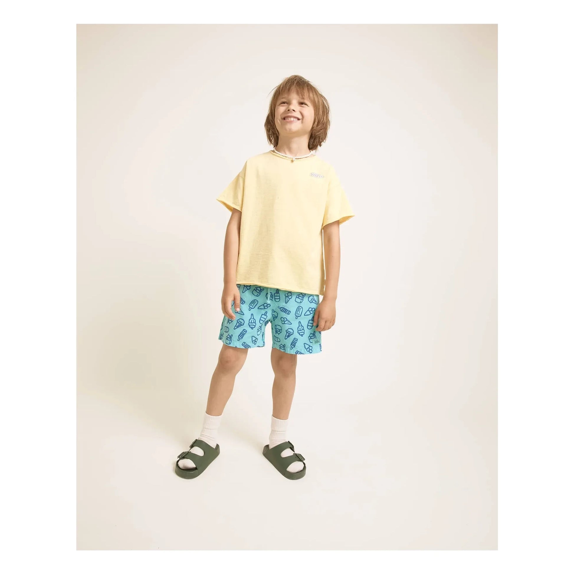 Búho - Short de Bain Glaces Coton Bio | Turquoise