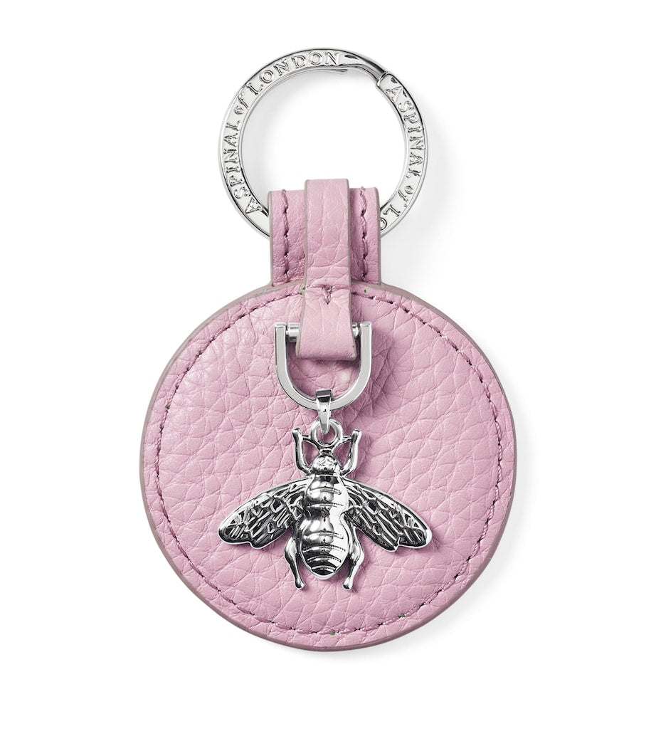 Aspinal Of London Purple Leather Bee Keyring