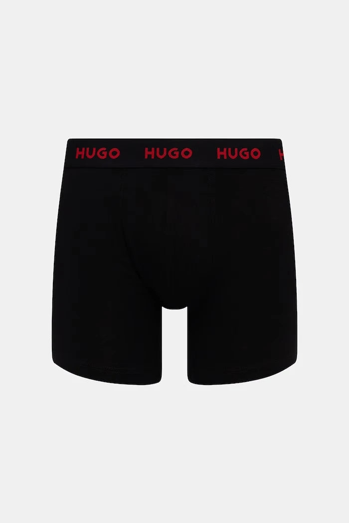 HUGO erkek pamuklu elastan boxer BOXERBR TRIPLET DESIGN 3'lü