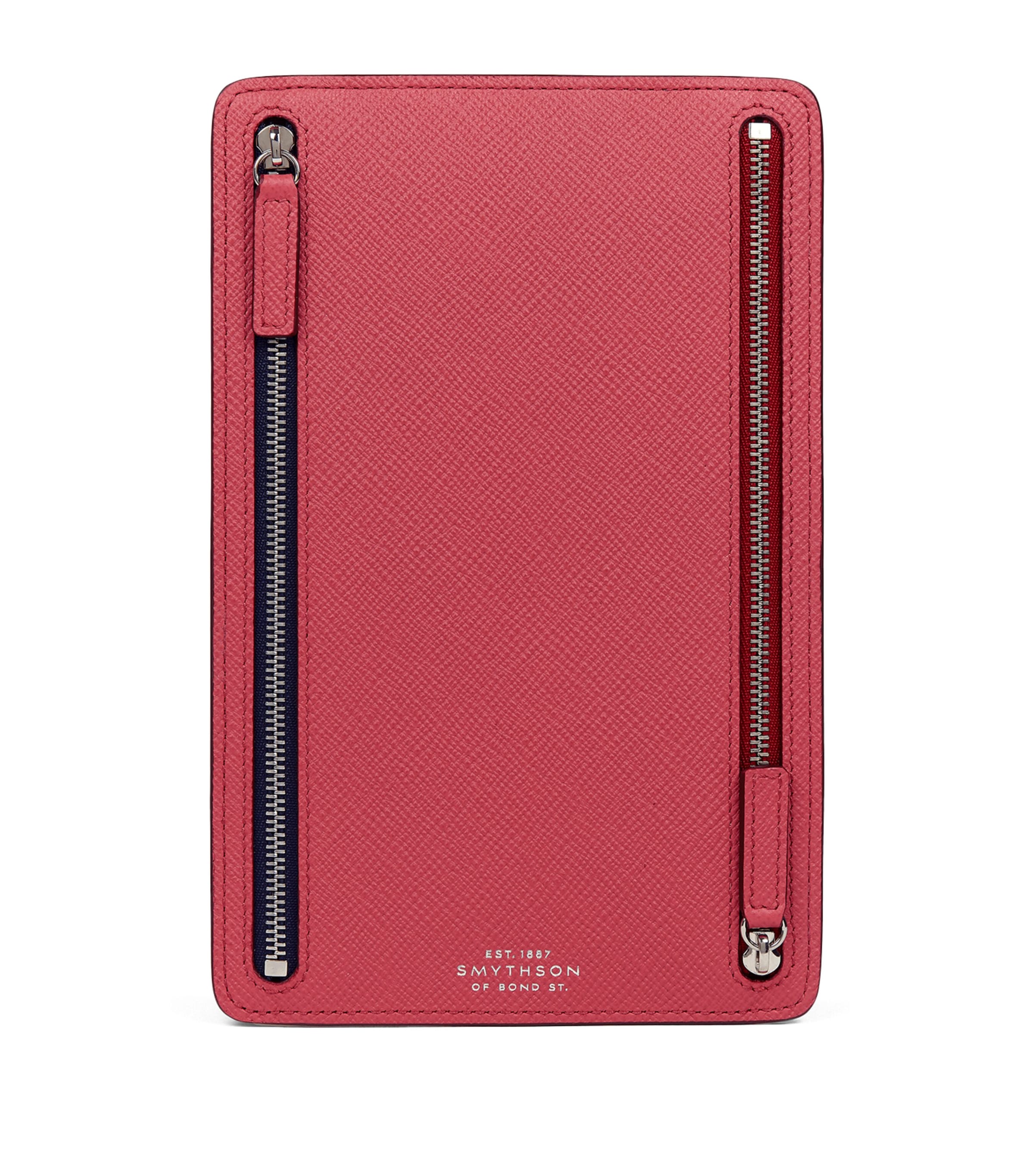 Pink Panama Leather Multi-Zip Wallet