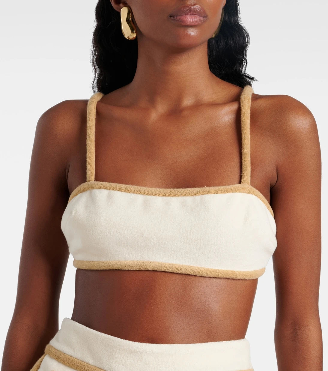 Adriana Degreas - Cotton-blend terry crop top