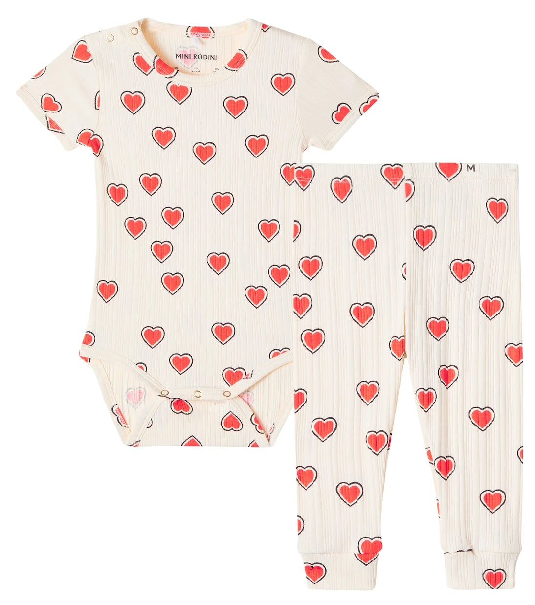 Mini Rodini - Baby printed bodysuit and pants set