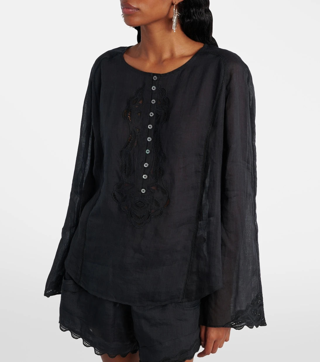 Isabel Marant - Luciele embroidered ramie blouse