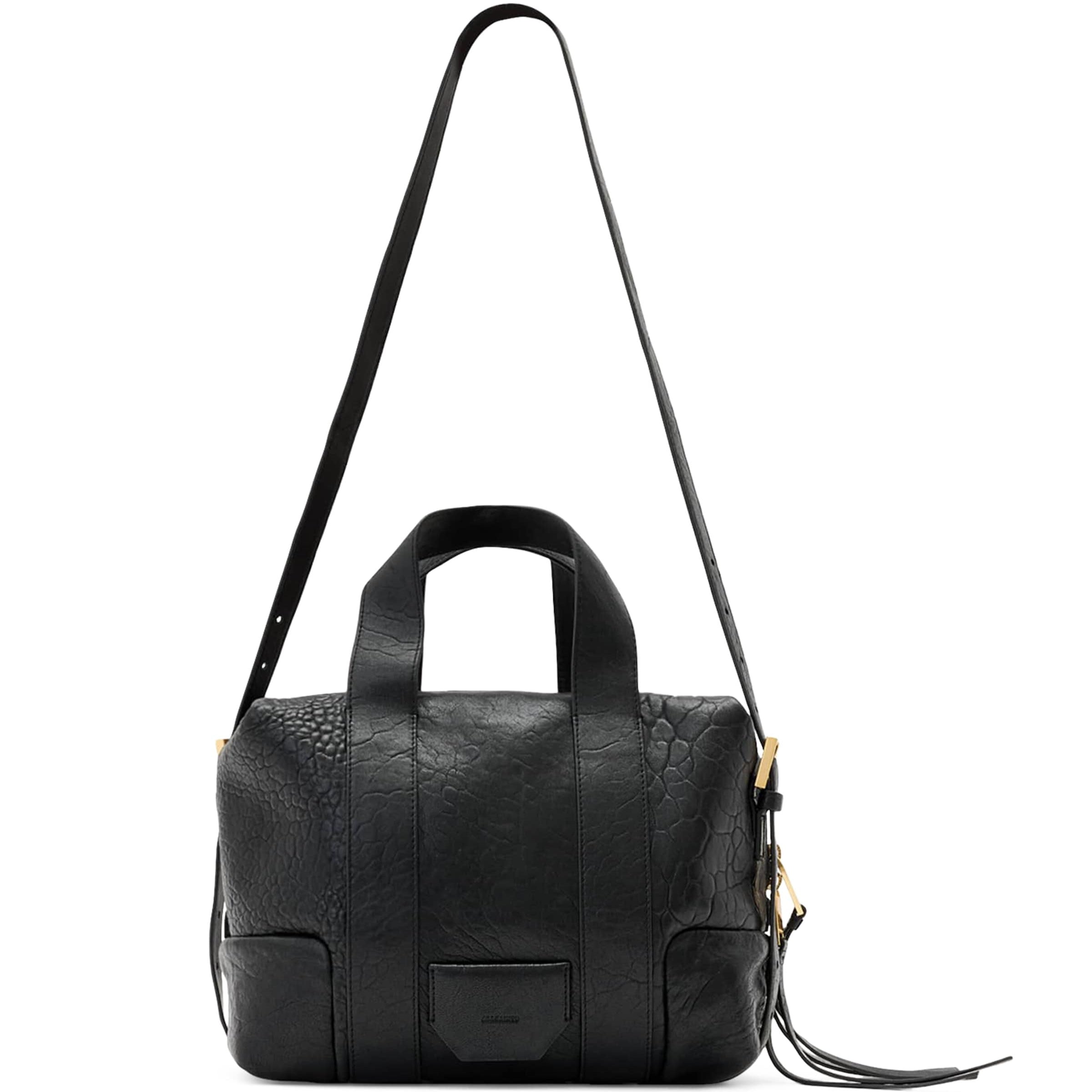 AllSaints Black Leather Ares Cross-Body Bag