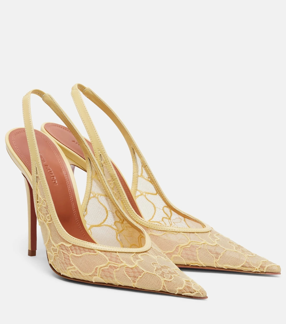 Amina Muaddi - Anok lace slingback pumps