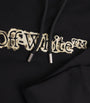 Off-White Black Cotton Cloudy Arrow Skate Logo Hoodie
