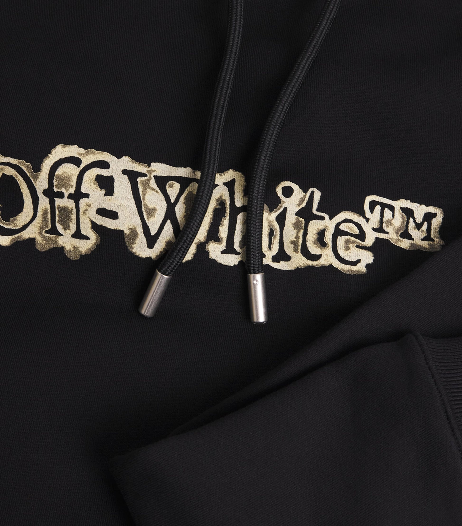 Off-White Black Cotton Cloudy Arrow Skate Logo Hoodie