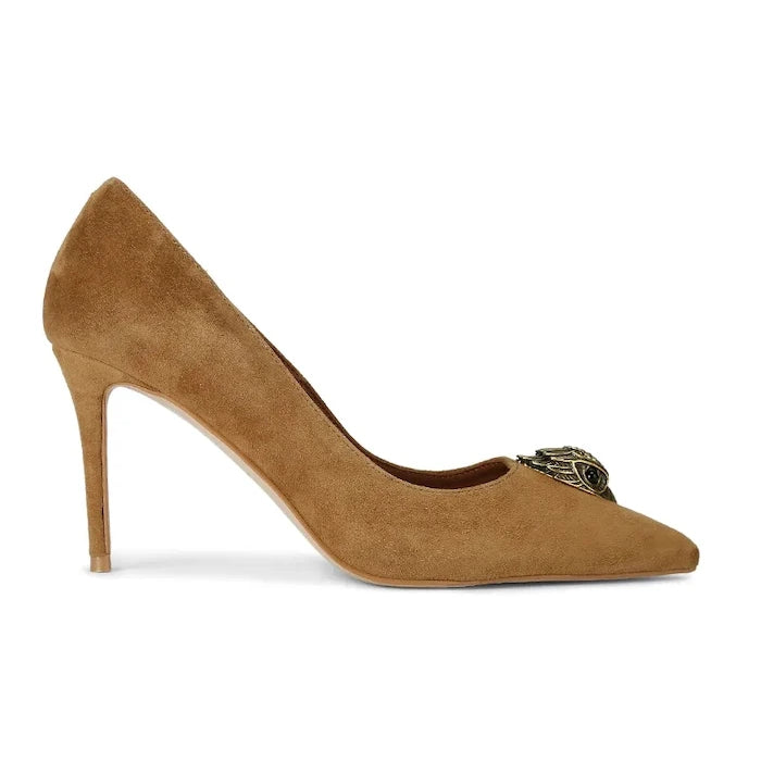 Kurt Geiger London Belgravia Eagle Court Tan Süet Topuklu Ayakkabı