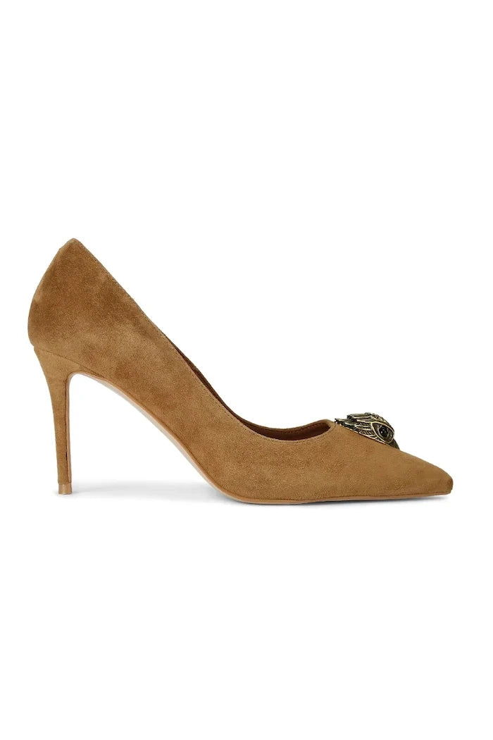Kurt Geiger London Belgravia Eagle Court Tan Süet Topuklu Ayakkabı
