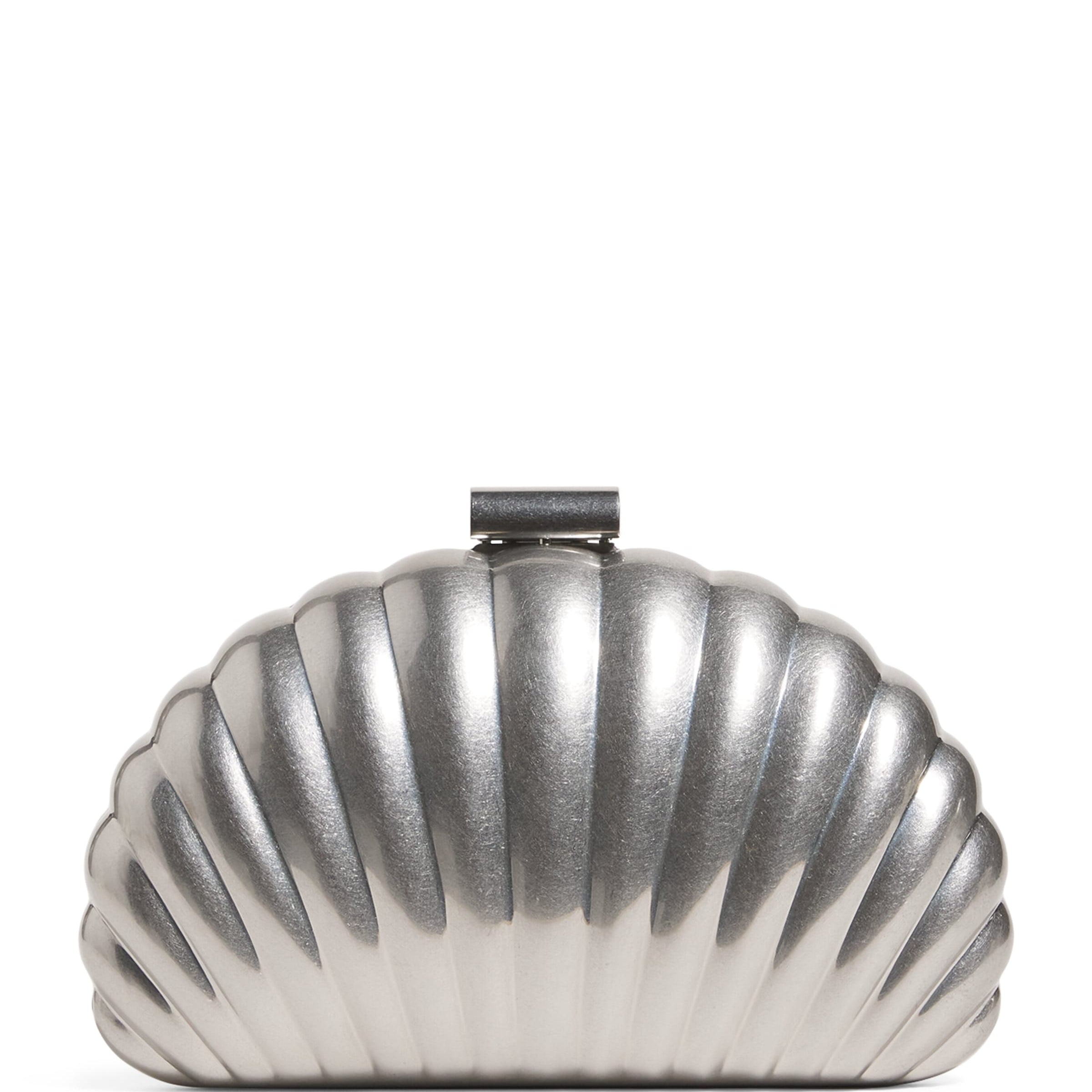 Silver Monet Shell Clutch Bag