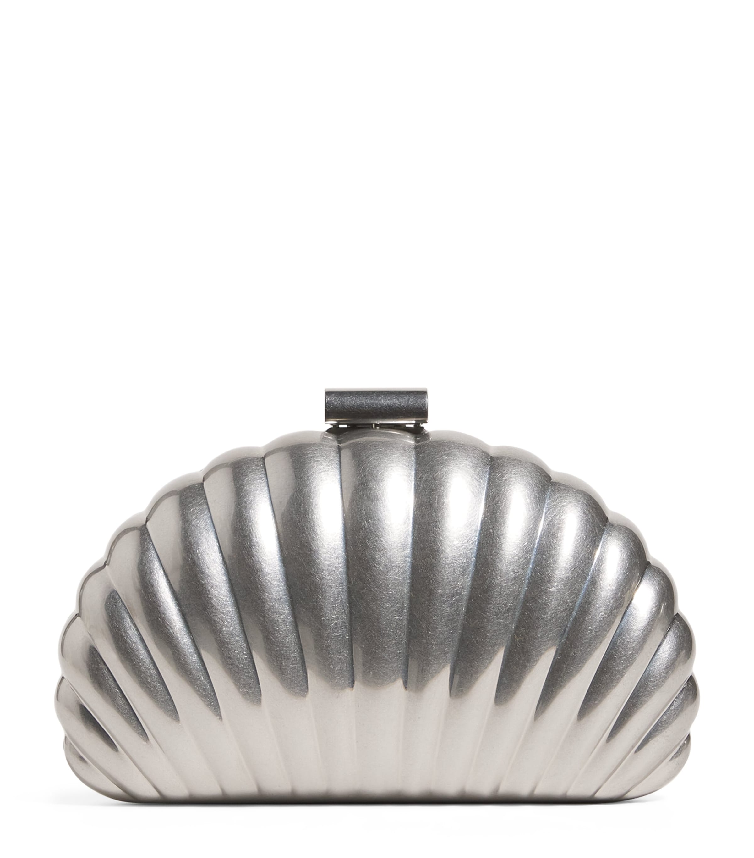 Silver Monet Shell Clutch Bag