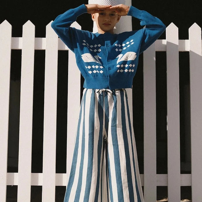 Детска памучна жилетка Tinycottons SWANS DIAMONDS CARDIGAN