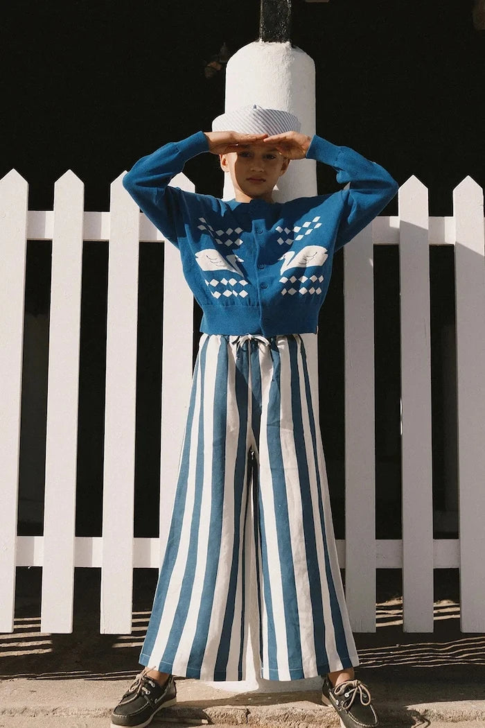 Детска памучна жилетка Tinycottons SWANS DIAMONDS CARDIGAN