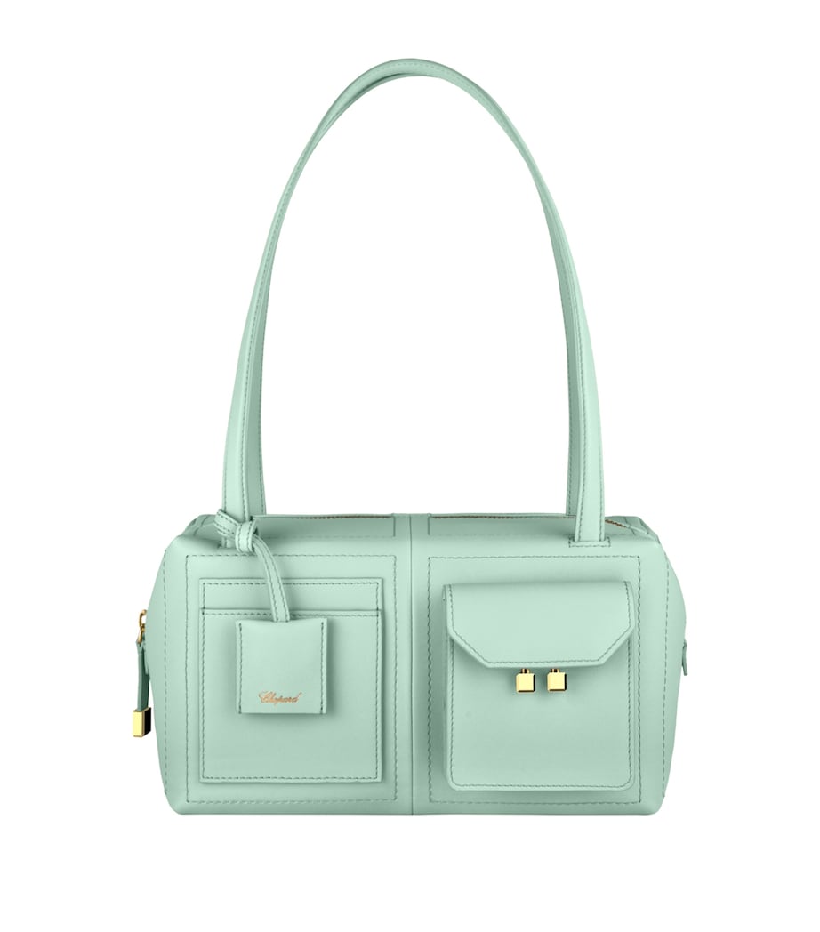 Leather Ice Cube Shoulder Bag