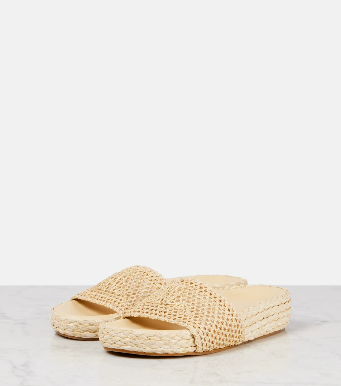 Chloé - Isla raffia-effect slides