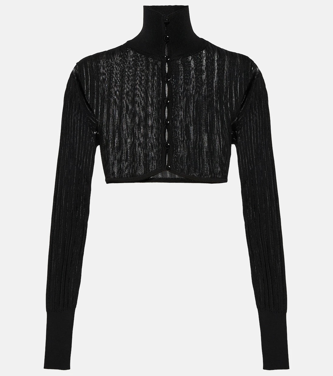 Alaïa - Ribbed-knit cropped cardigan