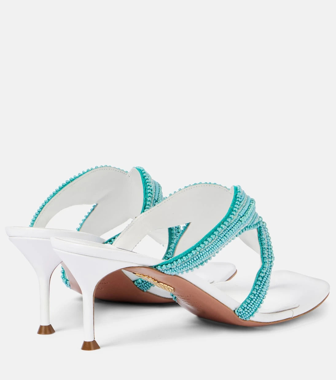 Aquazzura - صنادل ريف ستار 65 الجلدية ذات الحزام بين الأصابع