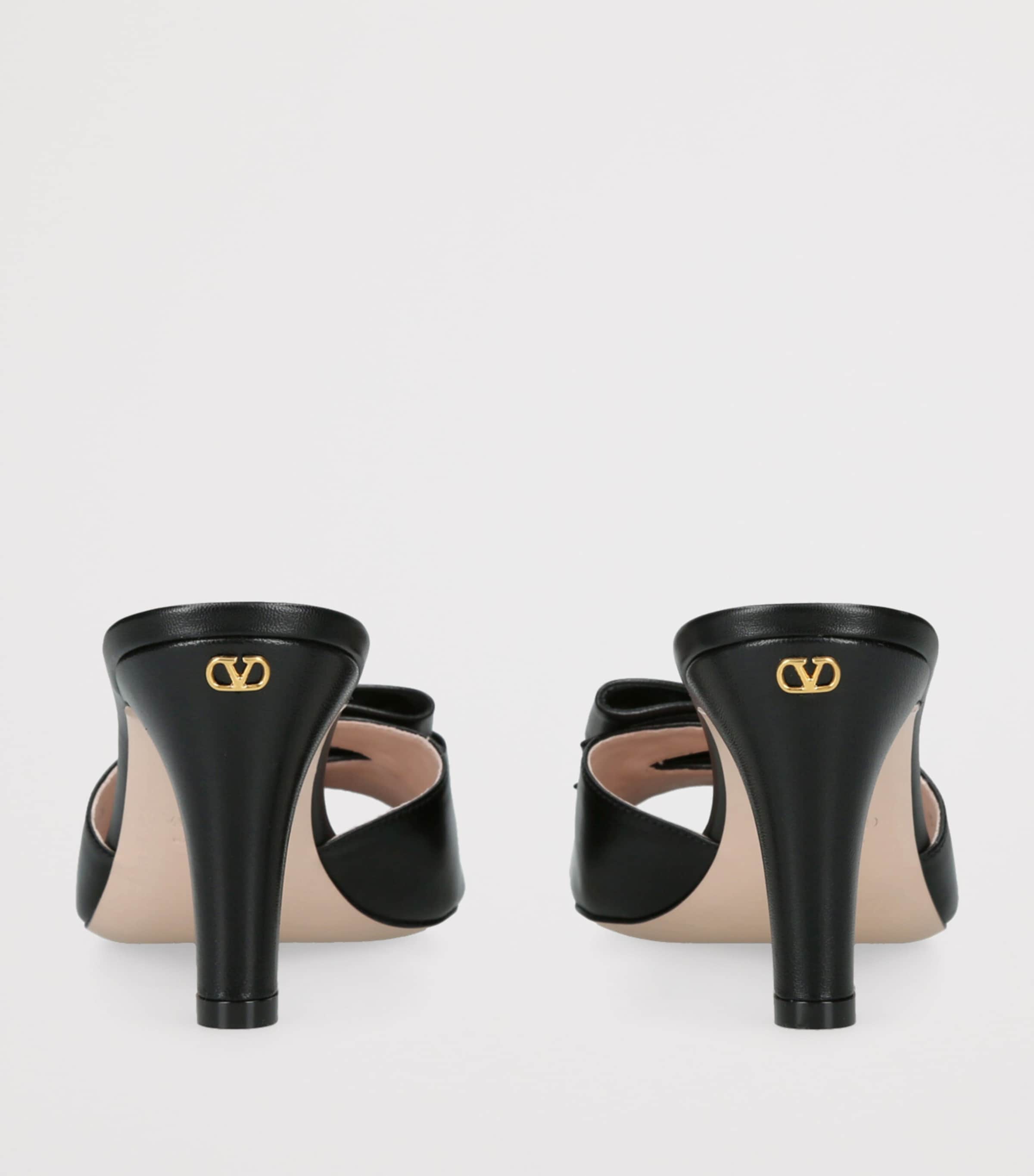 Valentino Garavani Black Leather Bow-Detail Bowow Mules 75