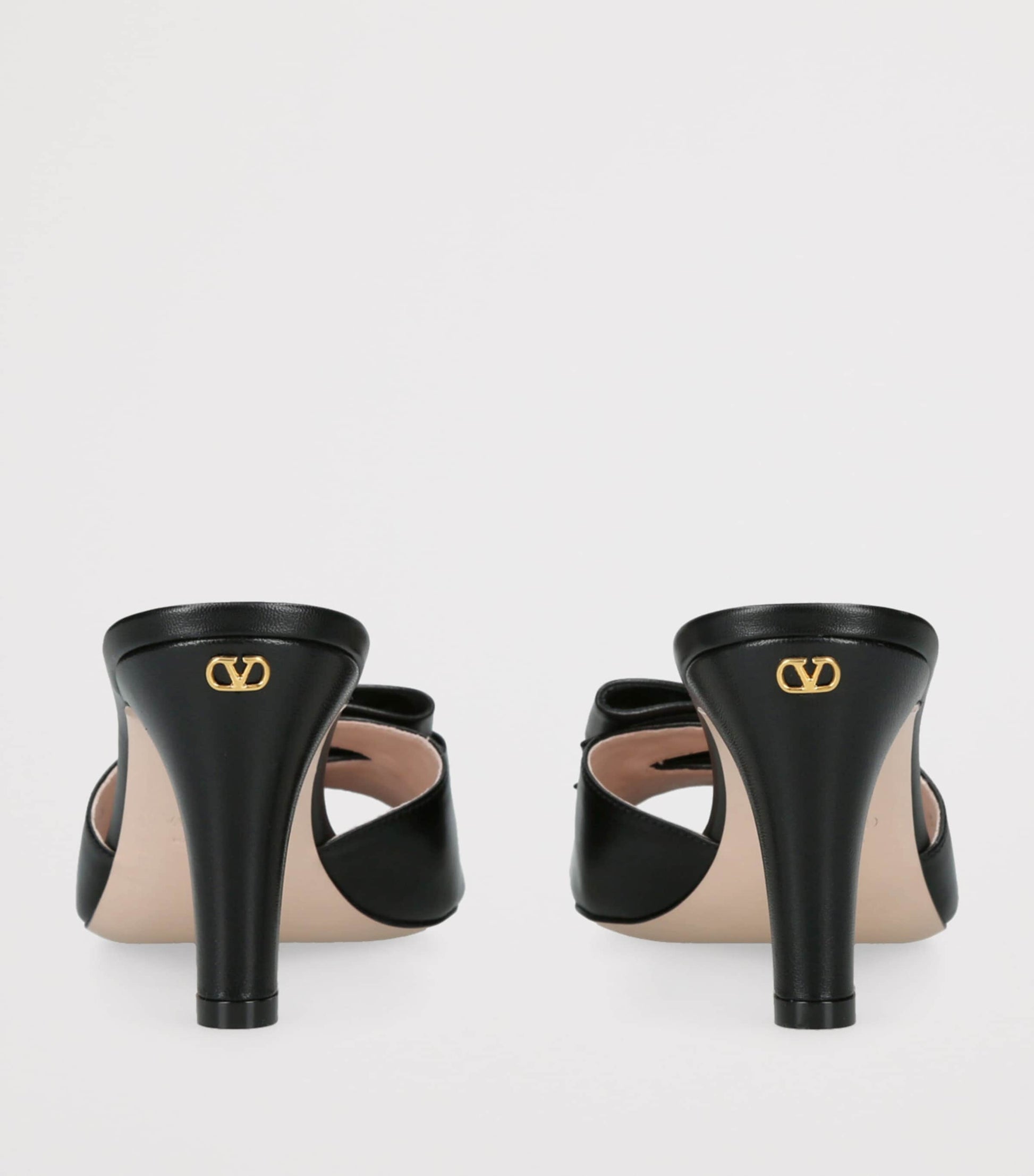 Valentino Garavani Black Leather Bow-Detail Bowow Mules 75