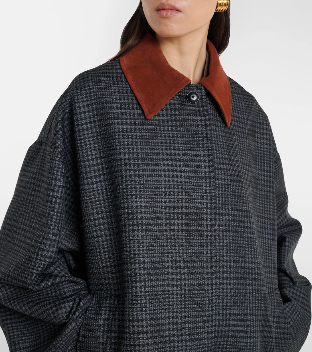Róhe - Prince of Wales check virgin wool coat