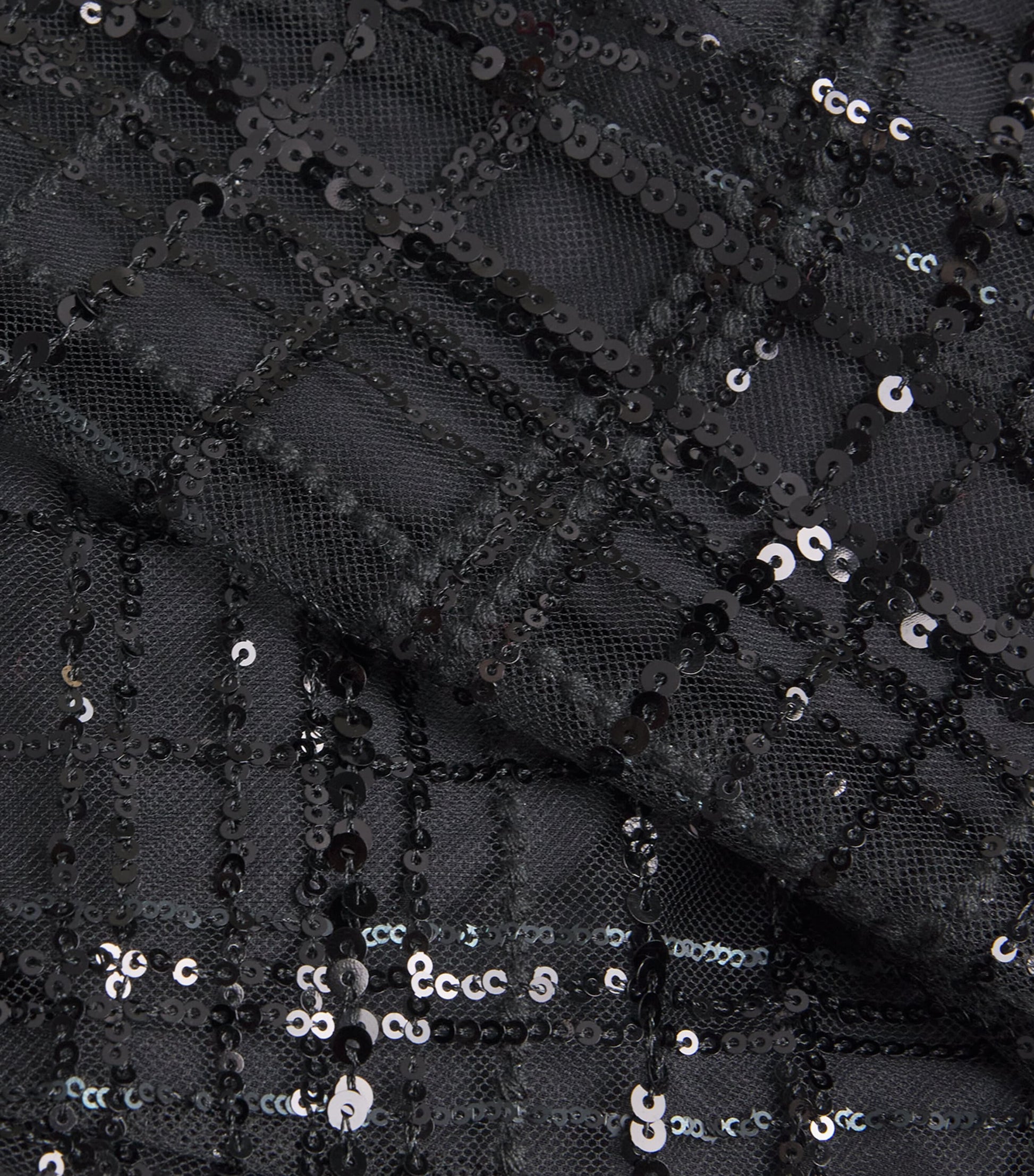 MAX&Co. Black Sequin Check Midi Skirt