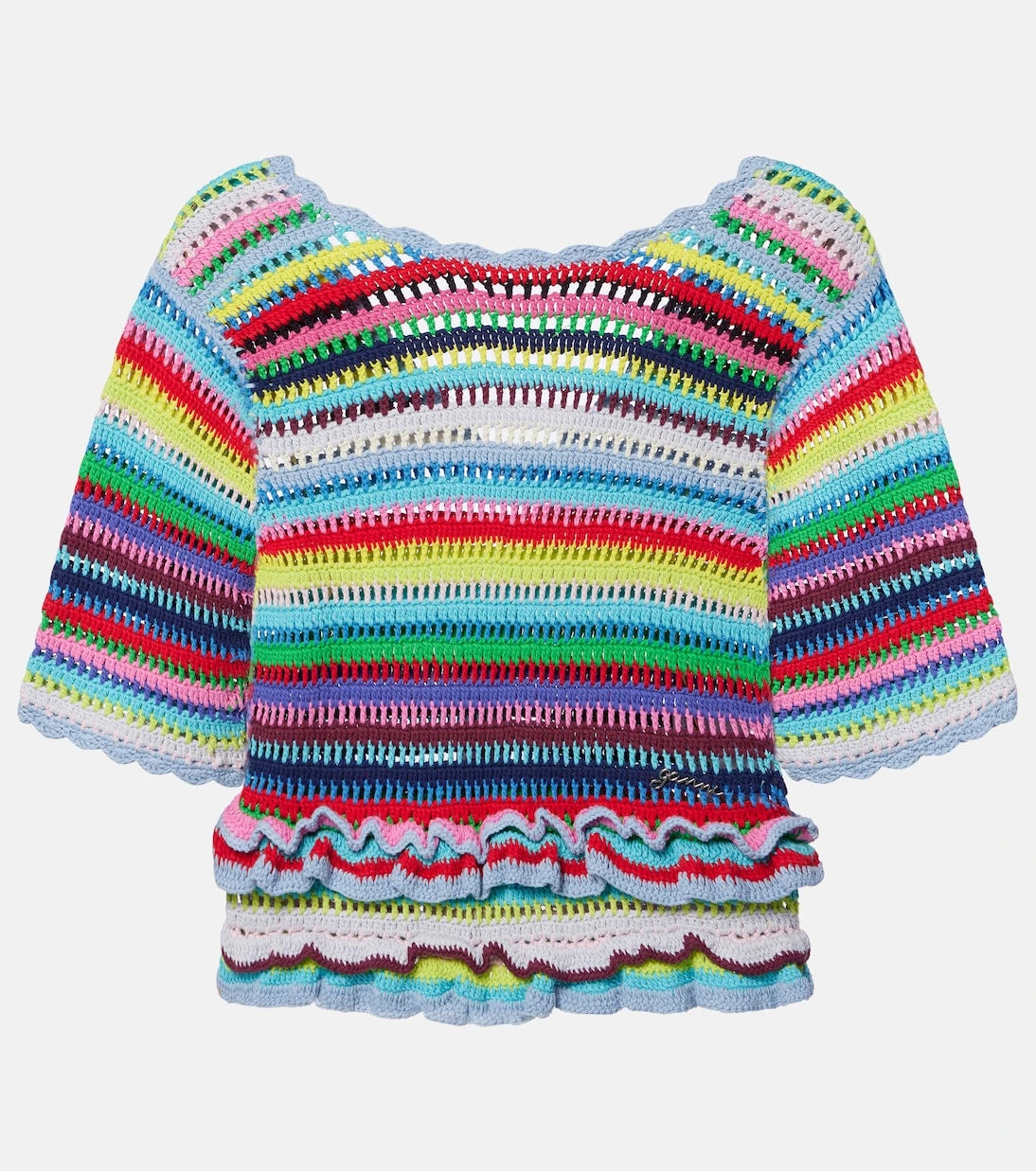 Ganni - Crocheted cotton top