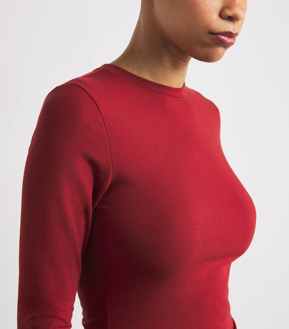 Skims Red Cotton Jersey Long-Sleeve T-Shirt