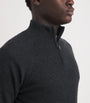 Derek Rose Black Cashmere Half-Zip Finley Sweater