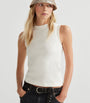 Brunello Cucinelli Beige Cotton Ribbed Tank Top