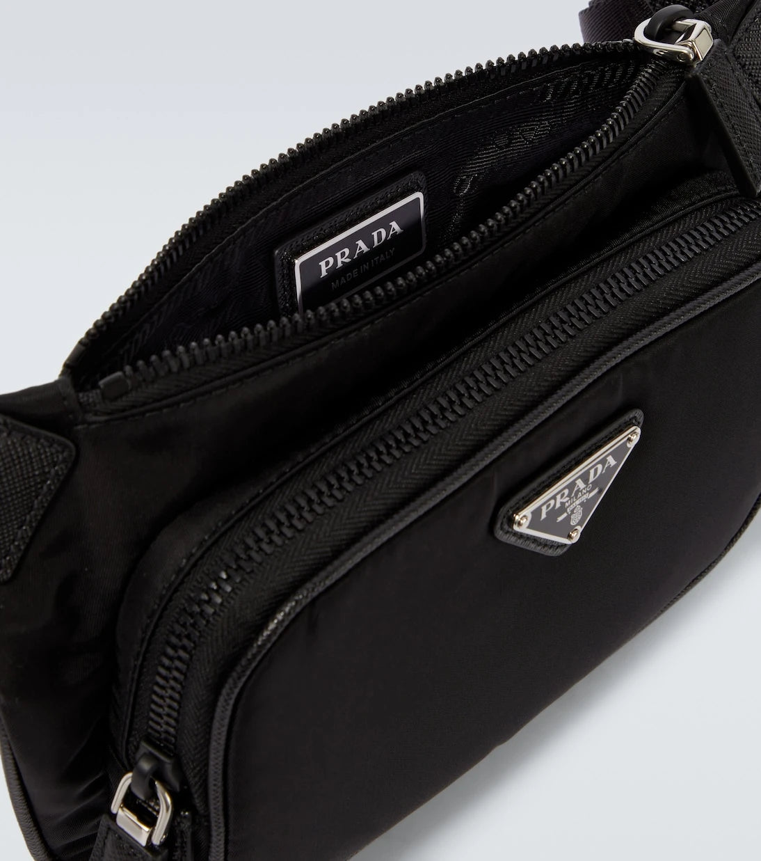 Prada - Re-Nylon leather-trimmed belt bag