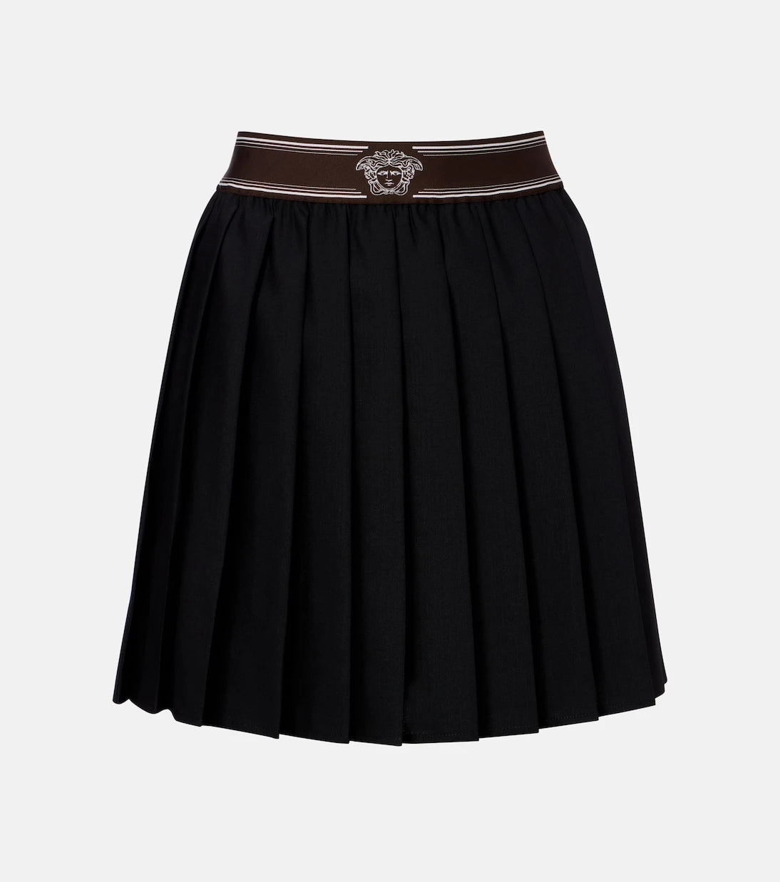Versace - Pleated wool and mohair miniskirt