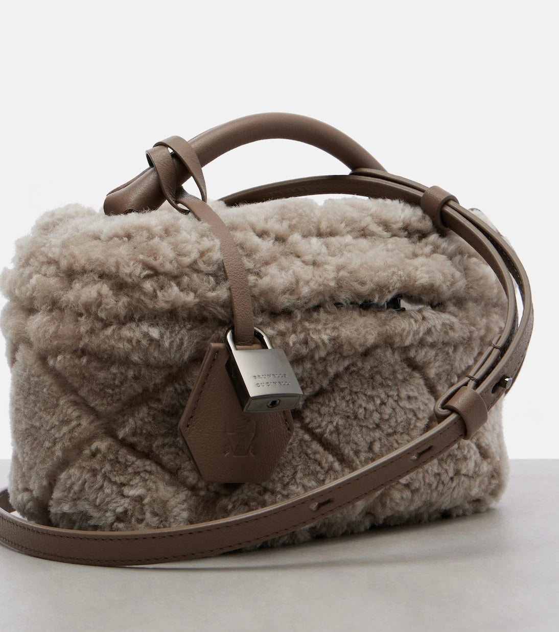 Brunello Cucinelli - Quilted shearling vanity bag