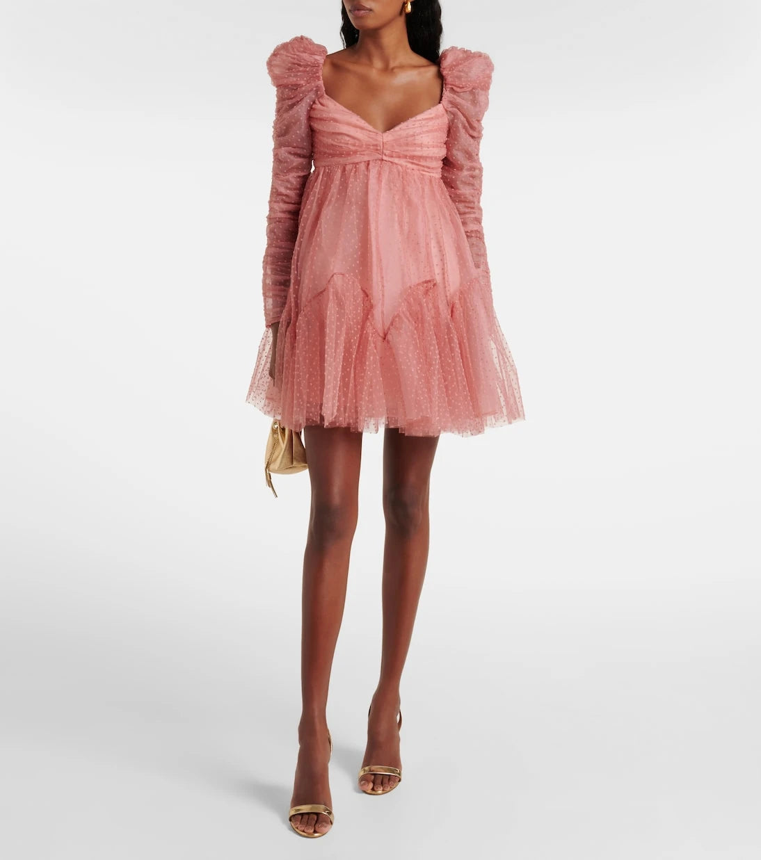 Zimmermann - Ruched point d'esprit tulle minidress