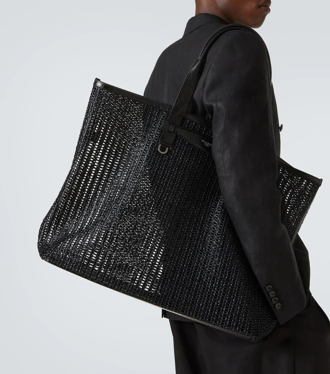 Dolce&Gabbana - Adamo woven leather-trimmed shopper