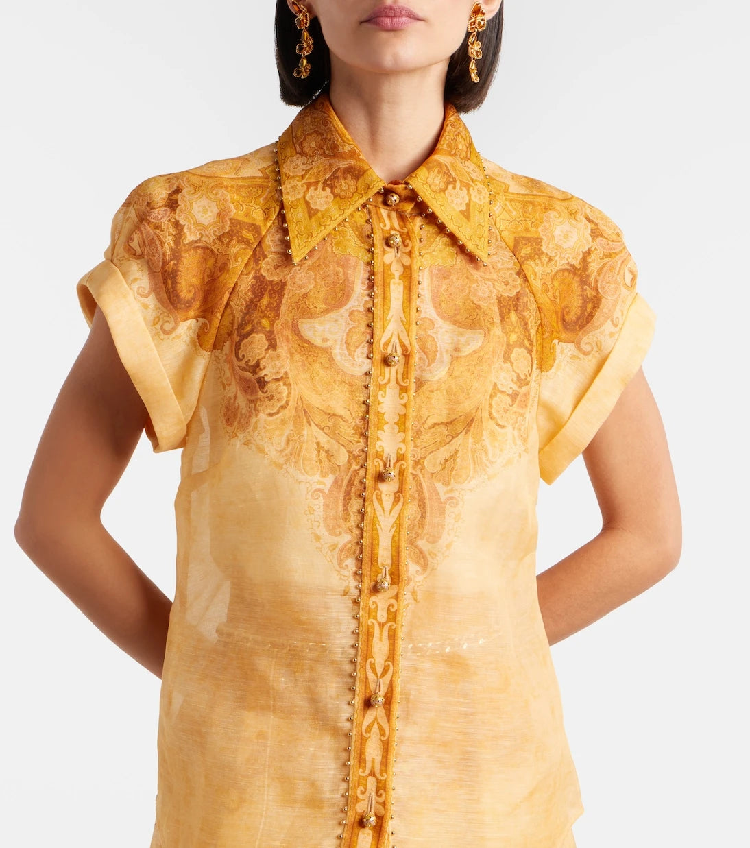 Zimmermann - Como paisley linen and silk blouse